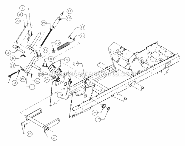 Implement Lift Handle (Mfg Date 11-01-03 & Pr Diagram and Parts List for 2166 13A-214G100, 13A-254G100 Cub Cadet Lawn Tractor